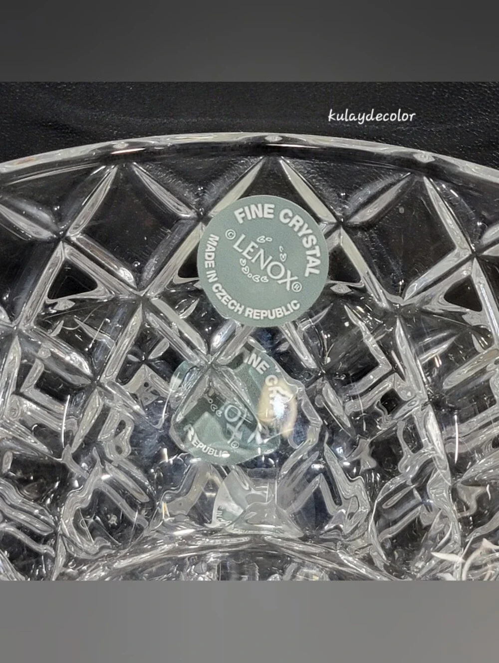 Lenox Fine Crystal Dessert Bowls Set of 3 Starburst Base Diamond Cut Pattern 5